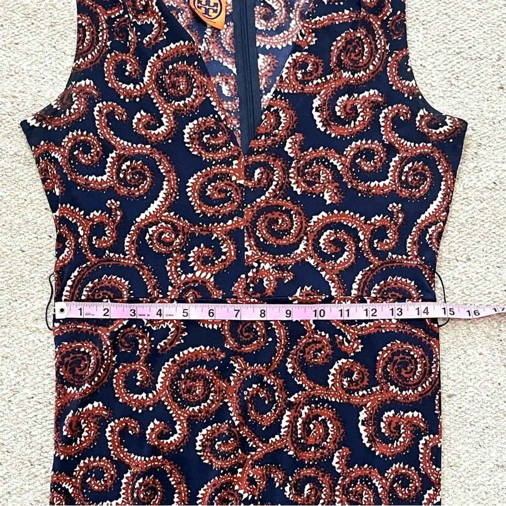 Tory Burch Nicola Navy Sapello Silk Belted Dress Small